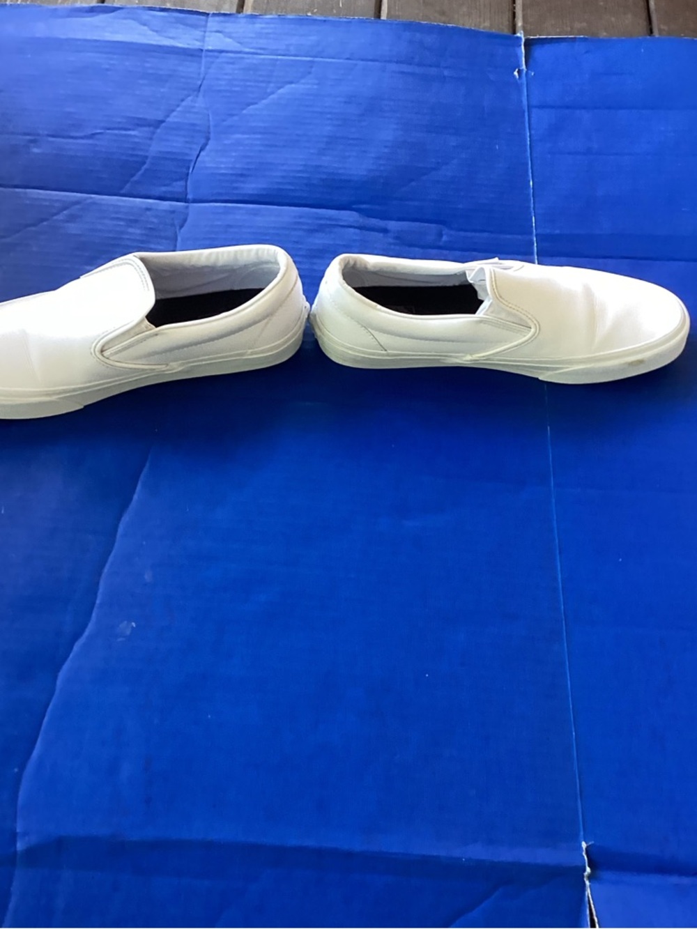 Vans Slip-On Loafers White Leather-Style, Size 10 - Picture 7 of 8